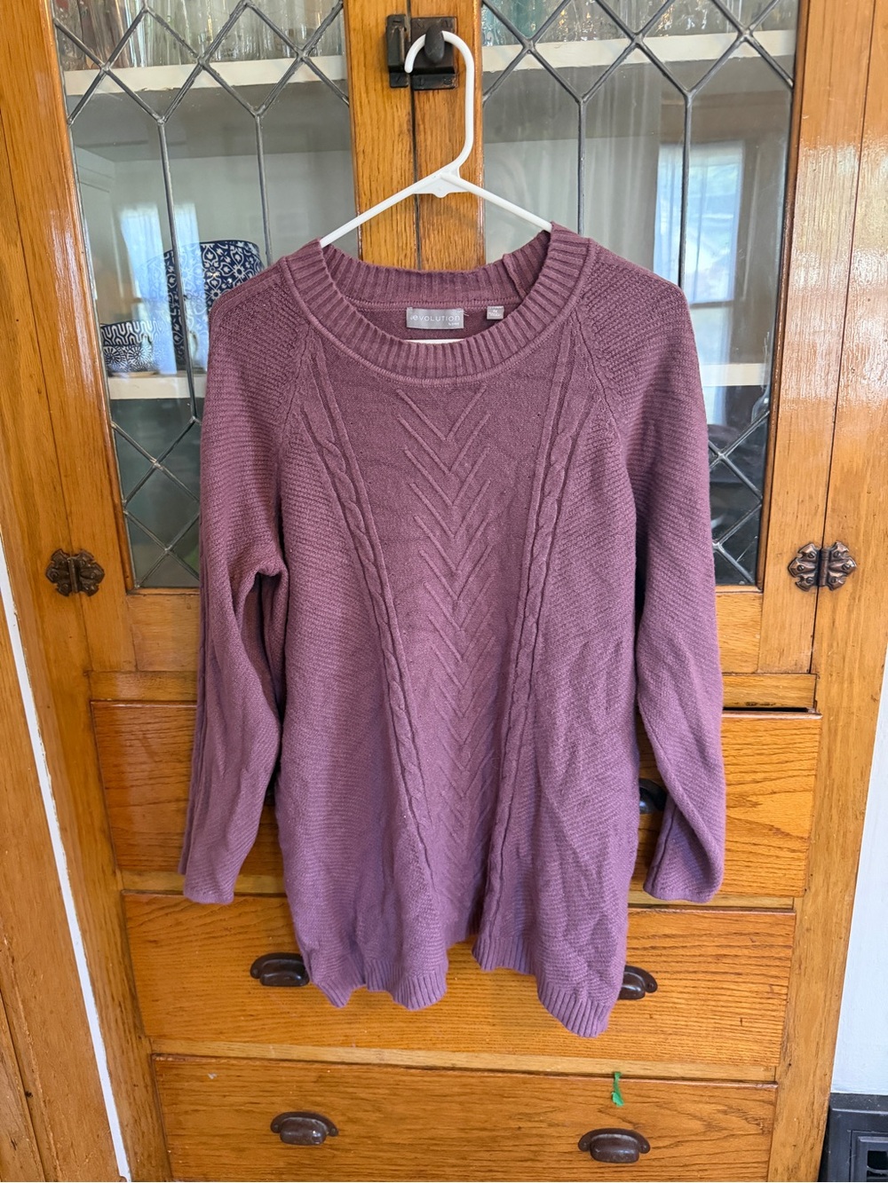 Evolution by Cyrus Cozy Cable Knit Women's Sweater - Mauve